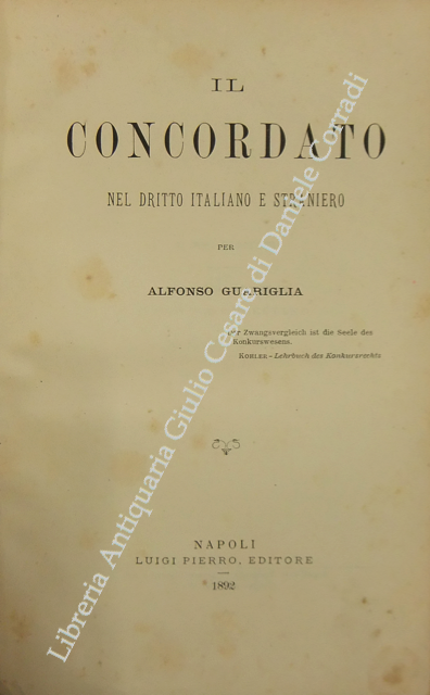 l concordato nel dritto italiano e straniero