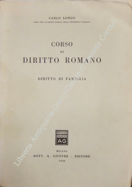 Corso di diritto romano. Diritto di famiglia
