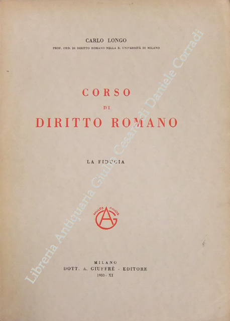 Corso di diritto romano. La fiducia