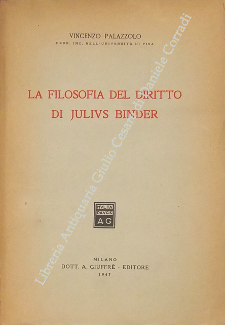 La filosofia del diritto di Julius Binder
