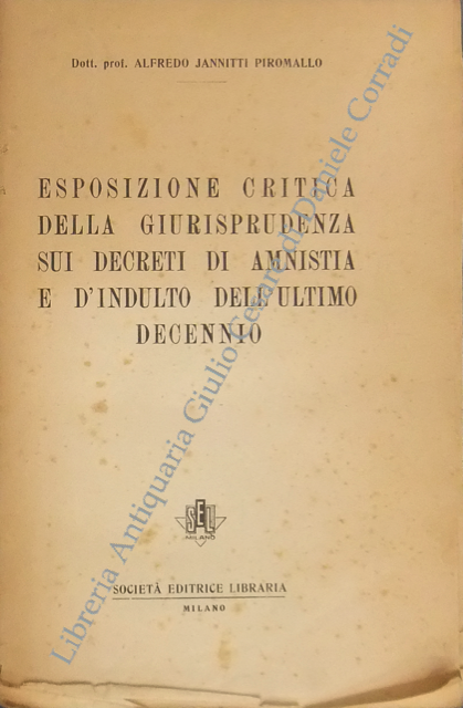 Esposizione critica della giurisprudenza sui decreti di amnistia e d'indulto dell'ultimo decennio
