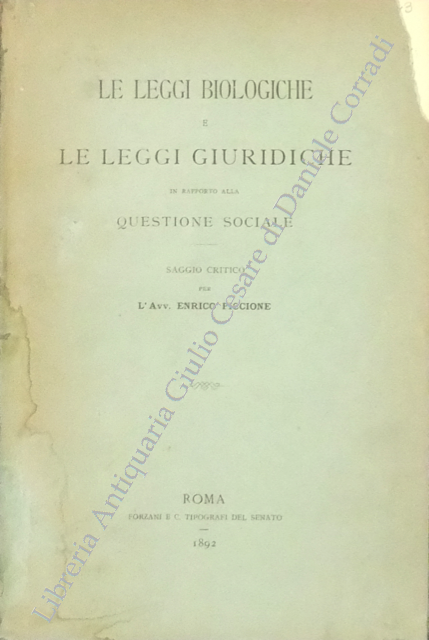 Le leggi biologiche e le leggi giuridiche