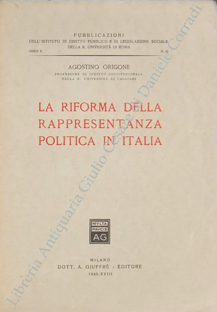 La riforma della rappresentanza politica in Italia