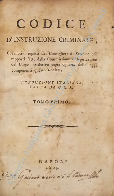 Codice d'instruzione criminale coi motivi esposti