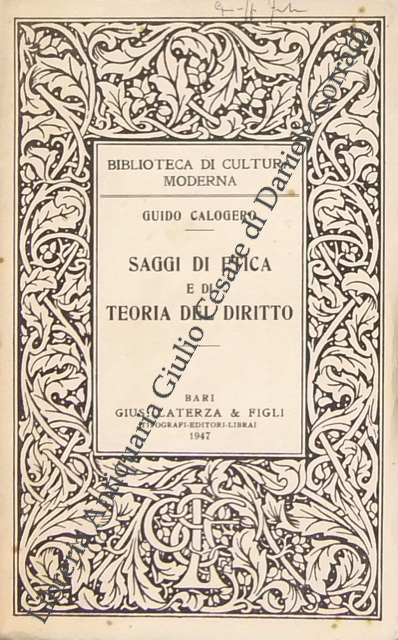 Saggi di etica e di teoria del diritto