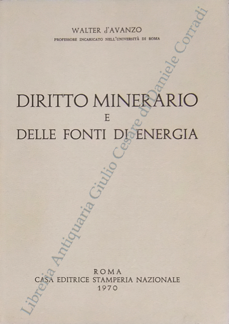 Diritto minerario e delle fonti di energia