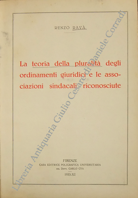 La teoria della pluralità degli ordinamenti giuridici