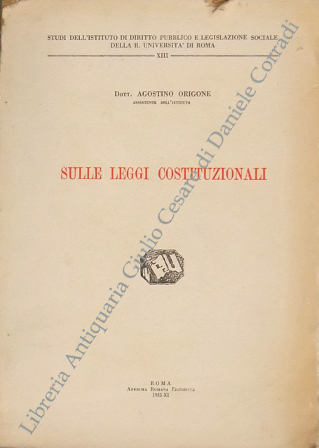 Sulle leggi costituzionali