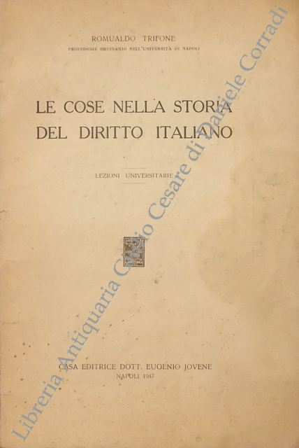 Le cose nella storia del diritto italiano