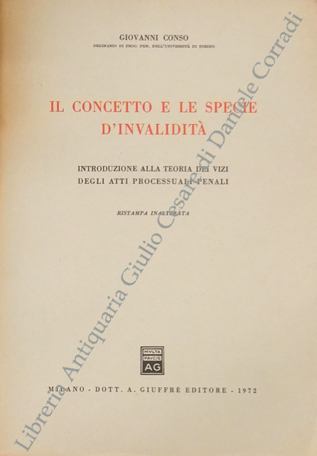 Il concetto e le specie d'invalidità