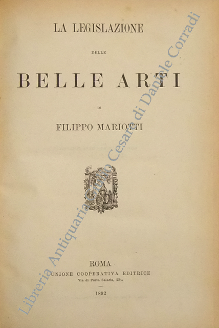 La legislazione delle belle arti