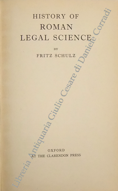Hystory of Roman Legal Science
