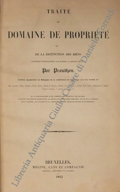 Traite du domaine de propriete ou de la distinction des biens consideres principalement par rapport au domaine prive
