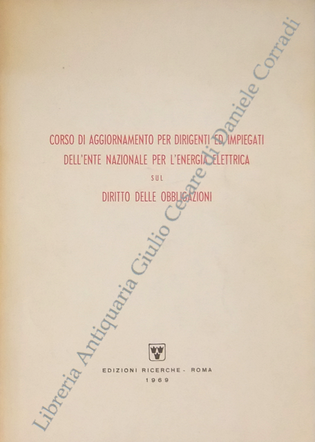 Corso di aggiornamento per dirigenti e impiegati dell'Ente Nazionale per l'Energia Elettrica