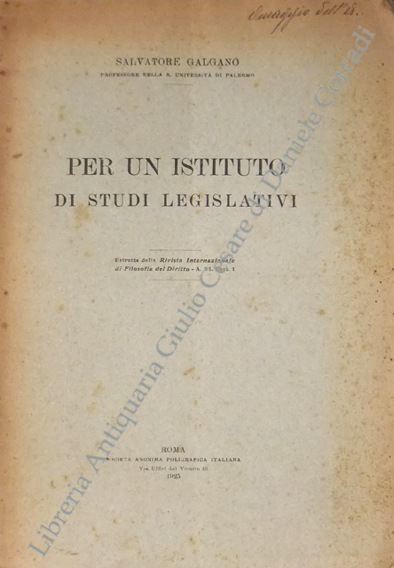 Per un istituto di studi legislativi