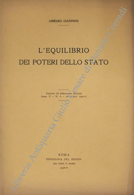 L'equilibrio dei poteri dello Stato