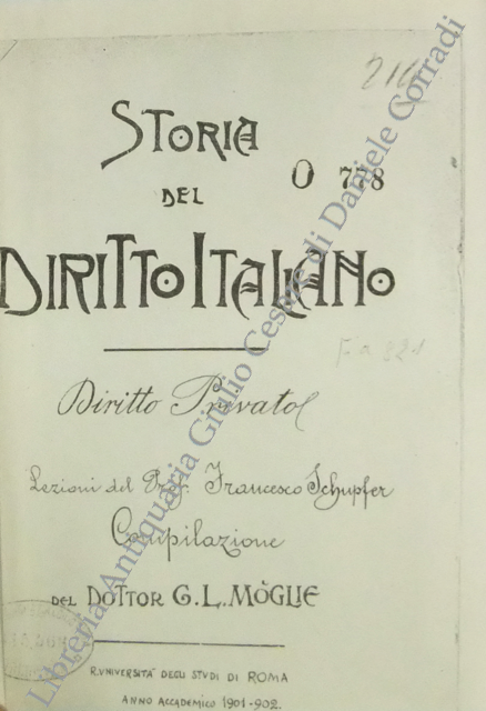 Storia del diritto italiano. Diritto privato