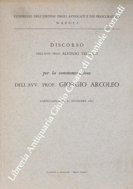 Discorso dell'avv. prof. Alfonso Tesauro