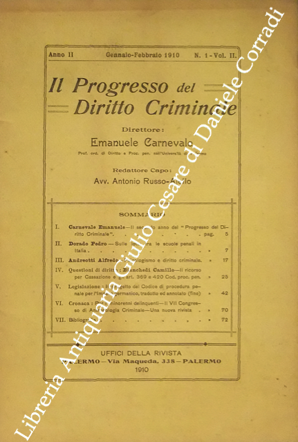 Il Progresso del Diritto Criminale