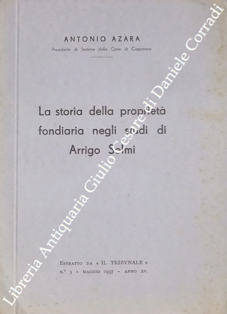 La storia della proprietà fondiaria negli studi di Arrigo Solmi