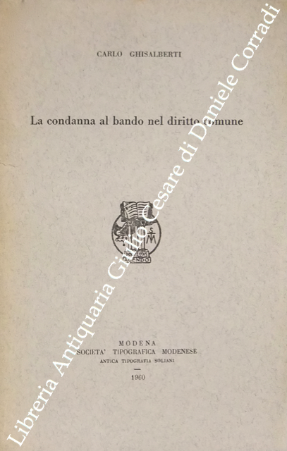 La condanna al bando nel diritto comune