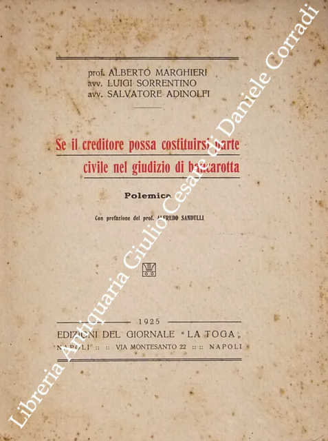 Se il creditore possa costituirsi parte civile nel giudizio di bancarotta