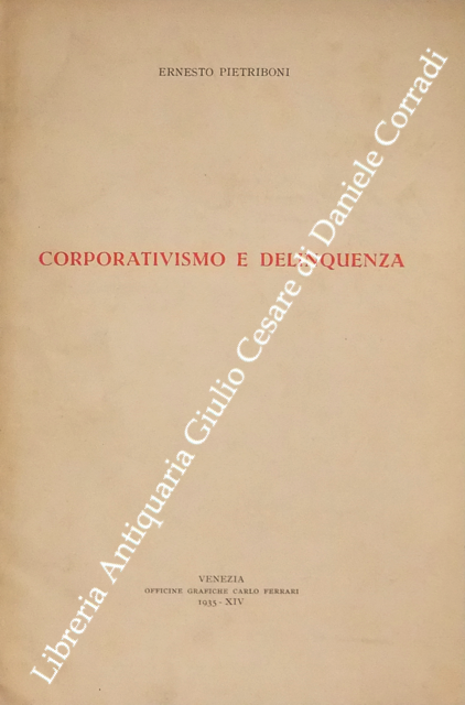 Corporativismo e delinquenza