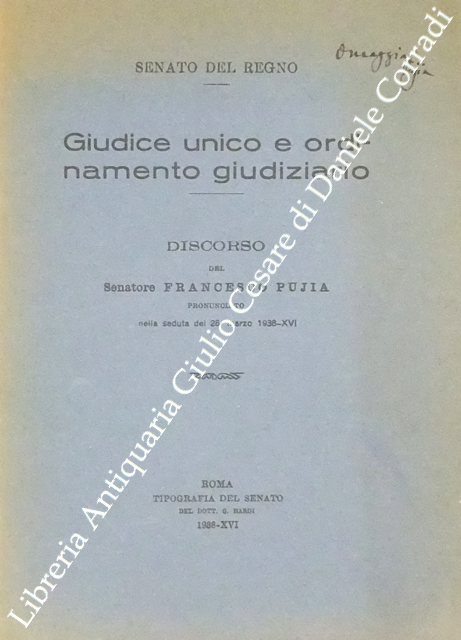Giudice unico e ordinamento giudiziario