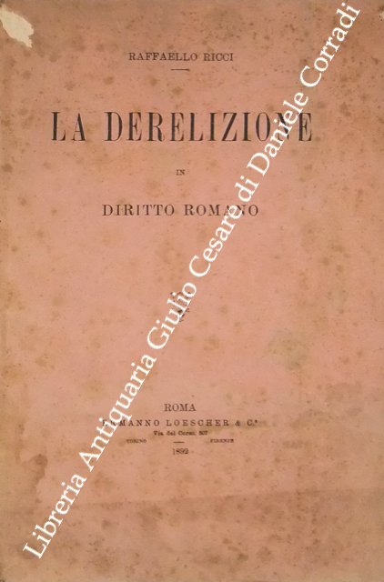 La derelizione in diritto romano