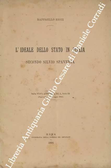 L'ideale dello Stato in Italia secondo Silvio Spaventa
