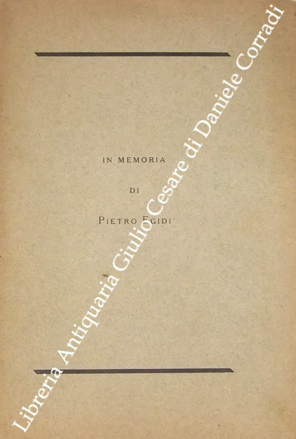 In memoria di Pietro Egidi