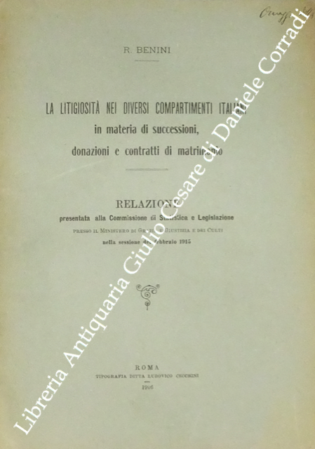 La litigiosità nei diversi compartimenti italiani