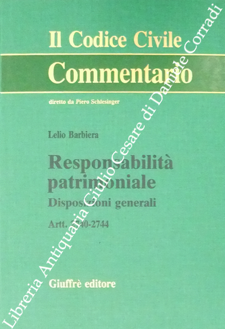 Responsabilità patrimoniale. Disposizioni generali. Artt. 2740-2744