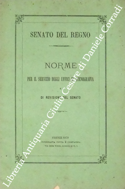 Norme per il servizio degli uffici di stenografia