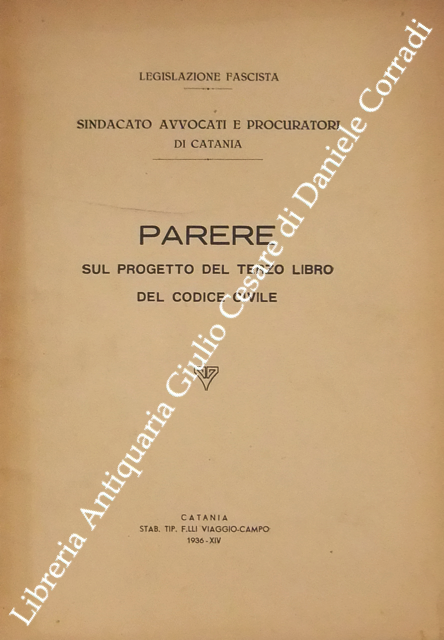 Parere sul progetto del terzo libro del codice civile