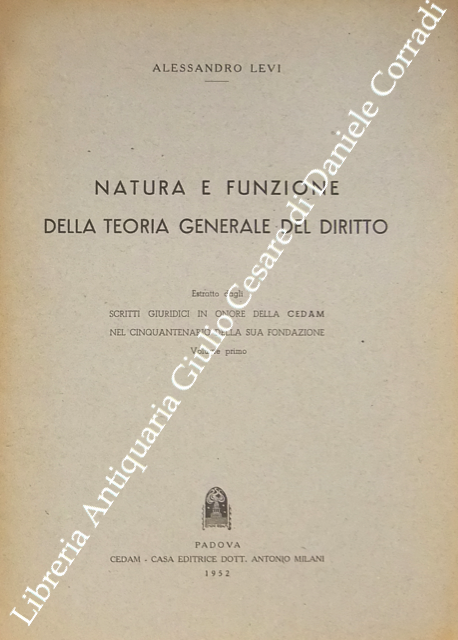 Natura e funzione della teoria generale del diritto