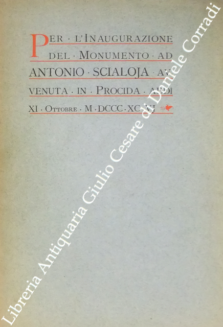 Per l'inaugurazione del monumento ad Antonio Scialoja