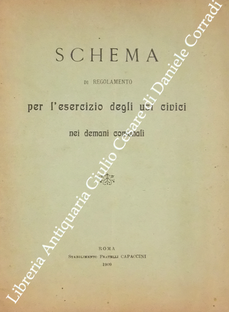 Schema di regolamento per l'esercizio degli usi civici nei demani comunali