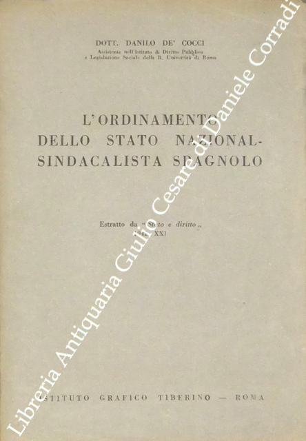 L'ordinamento dello stato nazionalsindacalista spagnolo