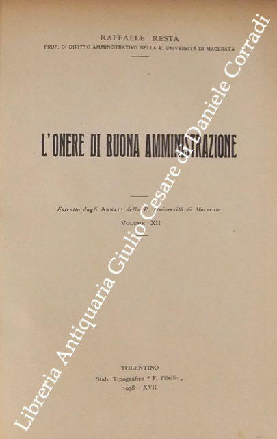L'onere di buona amministrazione