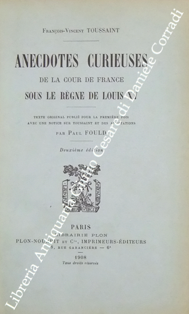 Anecdotes curieuses de la cour de france sous le regne de Louis XV