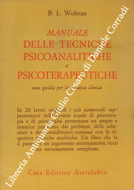 Manuale delle tecniche psicoanalitiche e psicoterapeutiche