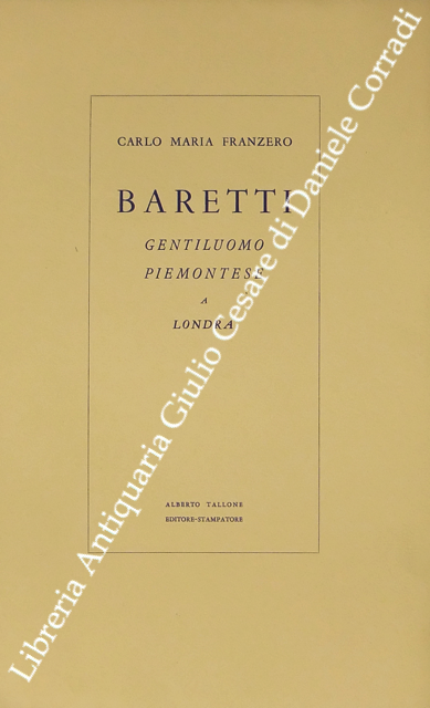 Baretti. Gentiluomo piemontese a Londra