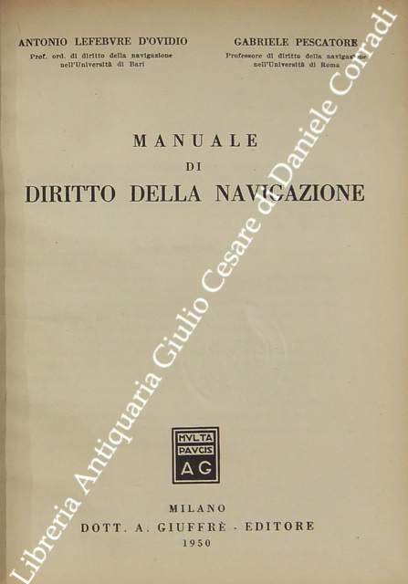 Manuale di diritto della navigazione