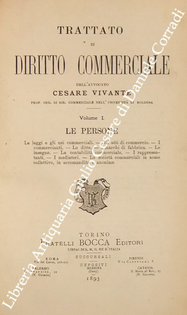 Trattato teorico-pratico di diritto commerciale