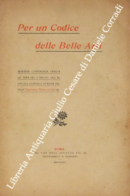 Per un Codice delle Belle Arti