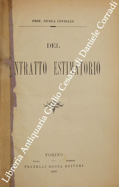 Del contratto estimatorio