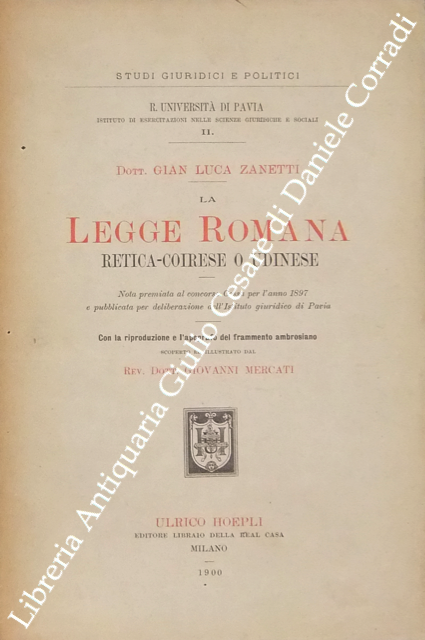 La legge romana retica-coirese o udinese