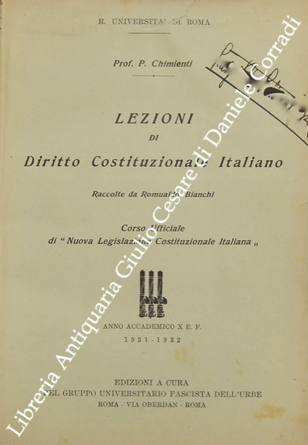 Lezioni di diritto costituzionale italiano