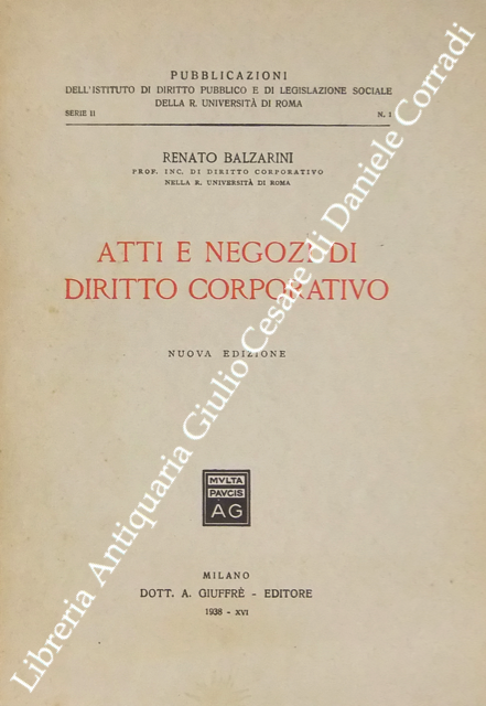 Atti e negozi di diritto corporativo